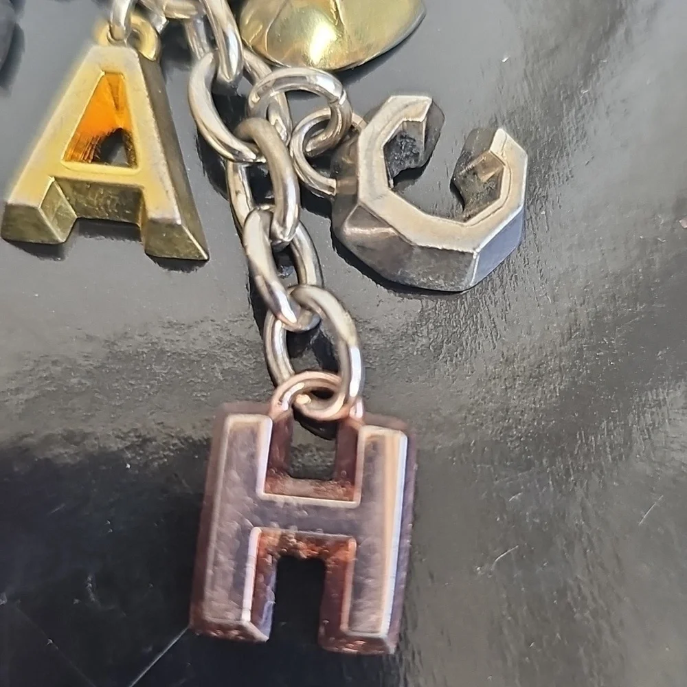 Coach Multi Metallic Letter Keychain Bag charm